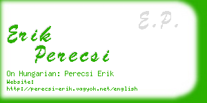 erik perecsi business card